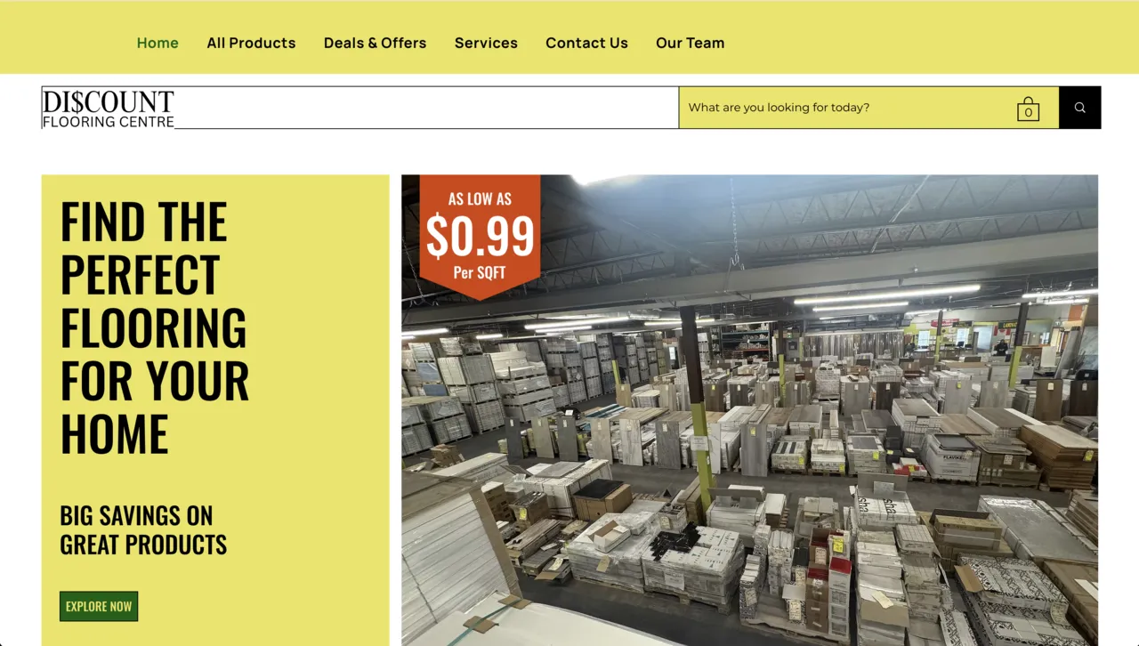 Discount Flooring Moncton website