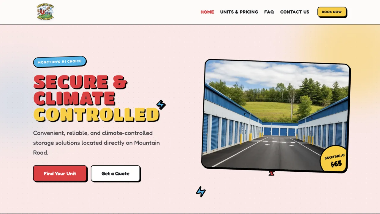 Magnetic Hill Storage Moncton website